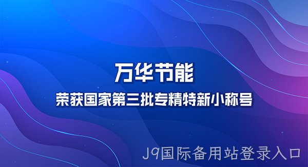 J9国际备用站登录入口荣获国家第三批专精特新小巨人称号